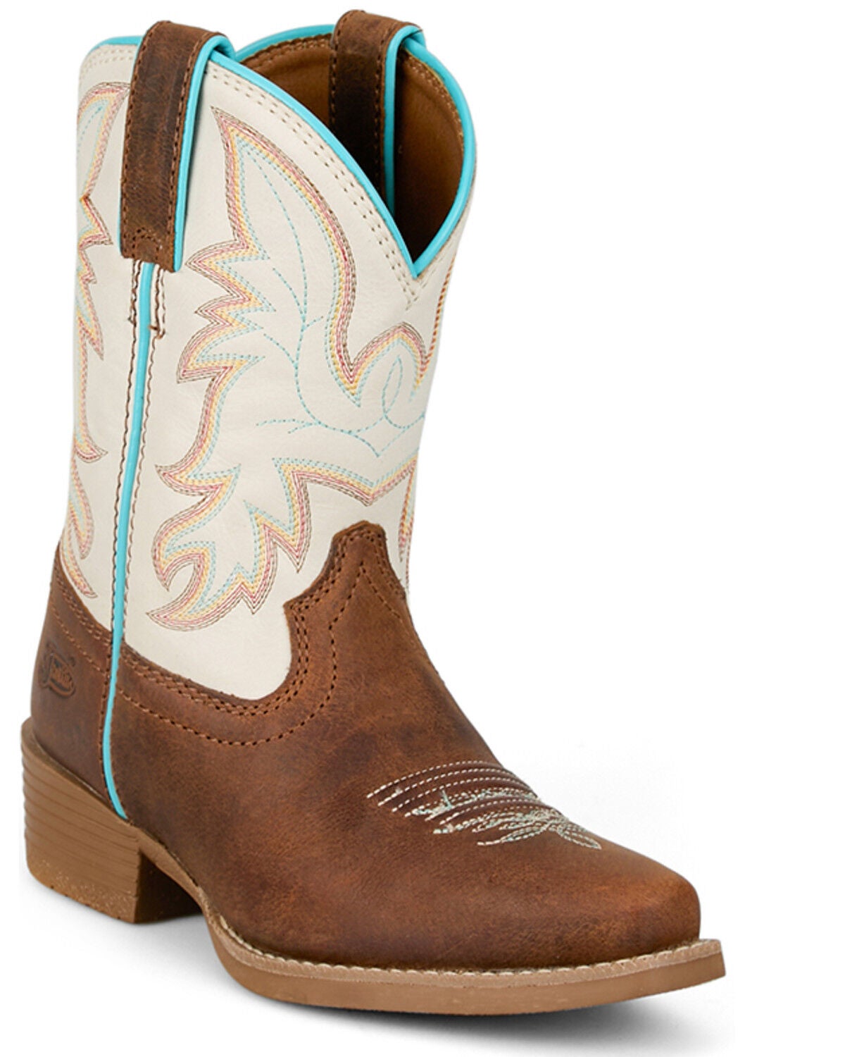 Justin Girls' Whinny Western Boots - Snip Toe, Cognac, hi-res