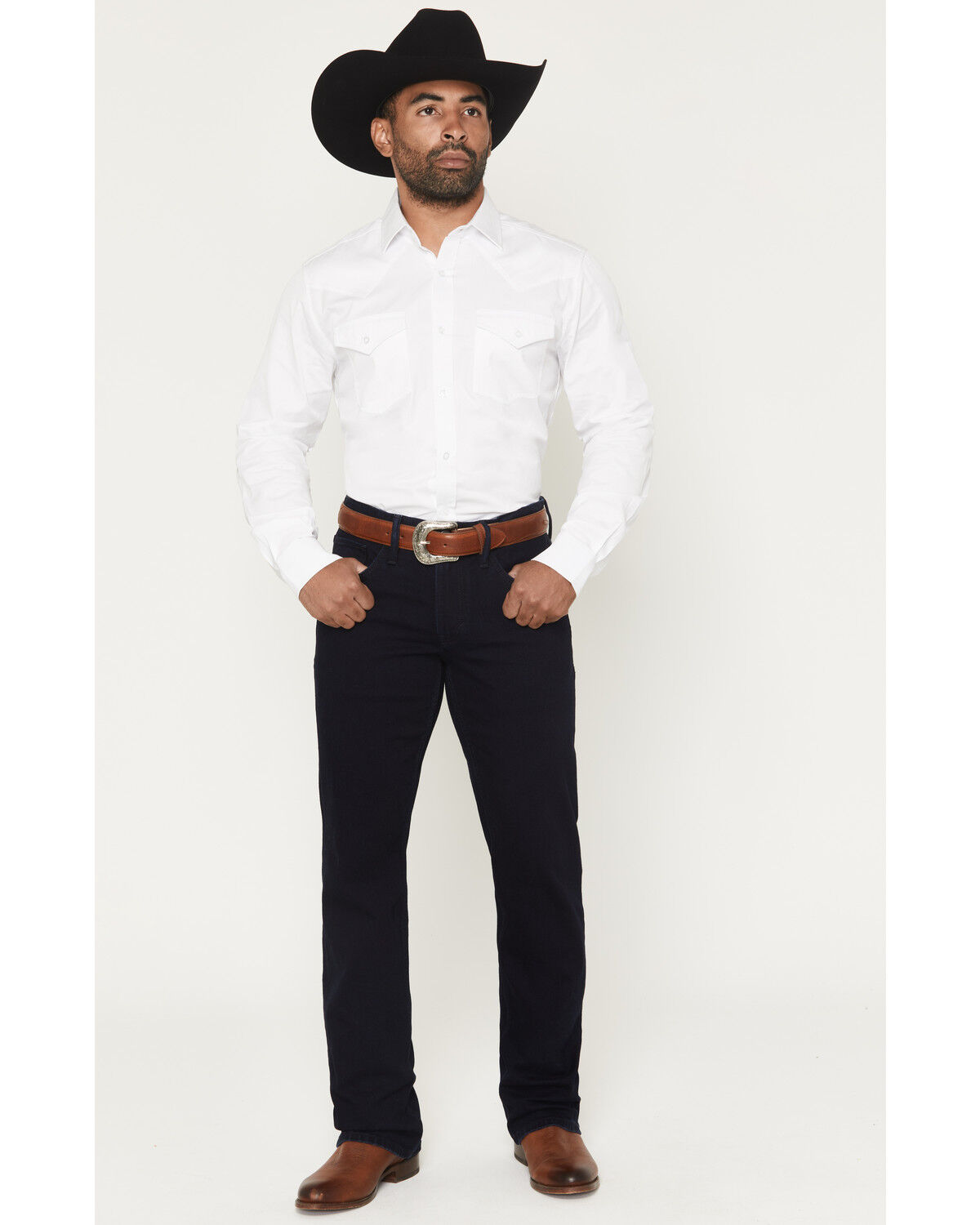 Image #1 - Cody James Black 1978® Men's Mitchum Wash Dexter Slim Bootcut Stretch Denim Jeans, Dark Wash, hi-res