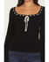 Image #3 - Originality Women's Solid Flared Long Sleeve Sweater, Black, hi-res