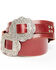 Idyllwind Women's Wheels Concho Belt, Red, hi-res