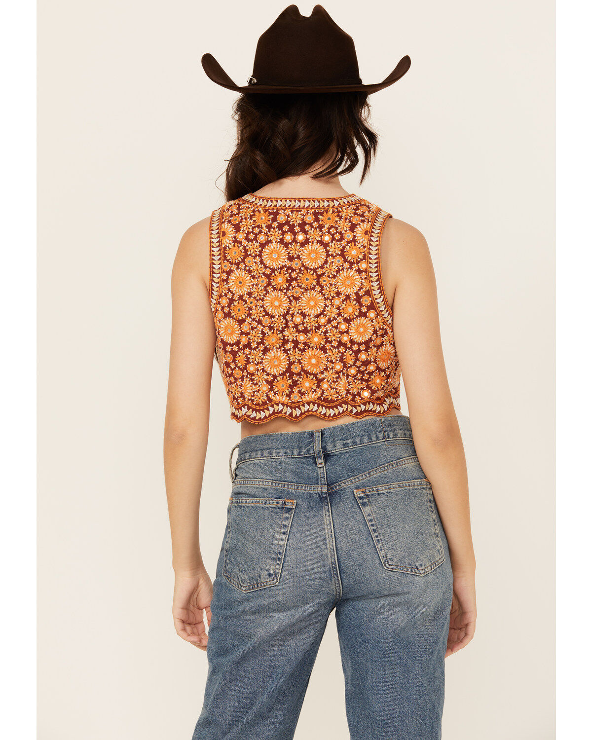 Image #4 - Shyanne Women's Poplin Embellished Vest, Fired Brick, hi-res