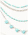 Prime Time Jewelry Women's Turquoise & Silver Layered Necklace Set, Silver, hi-res