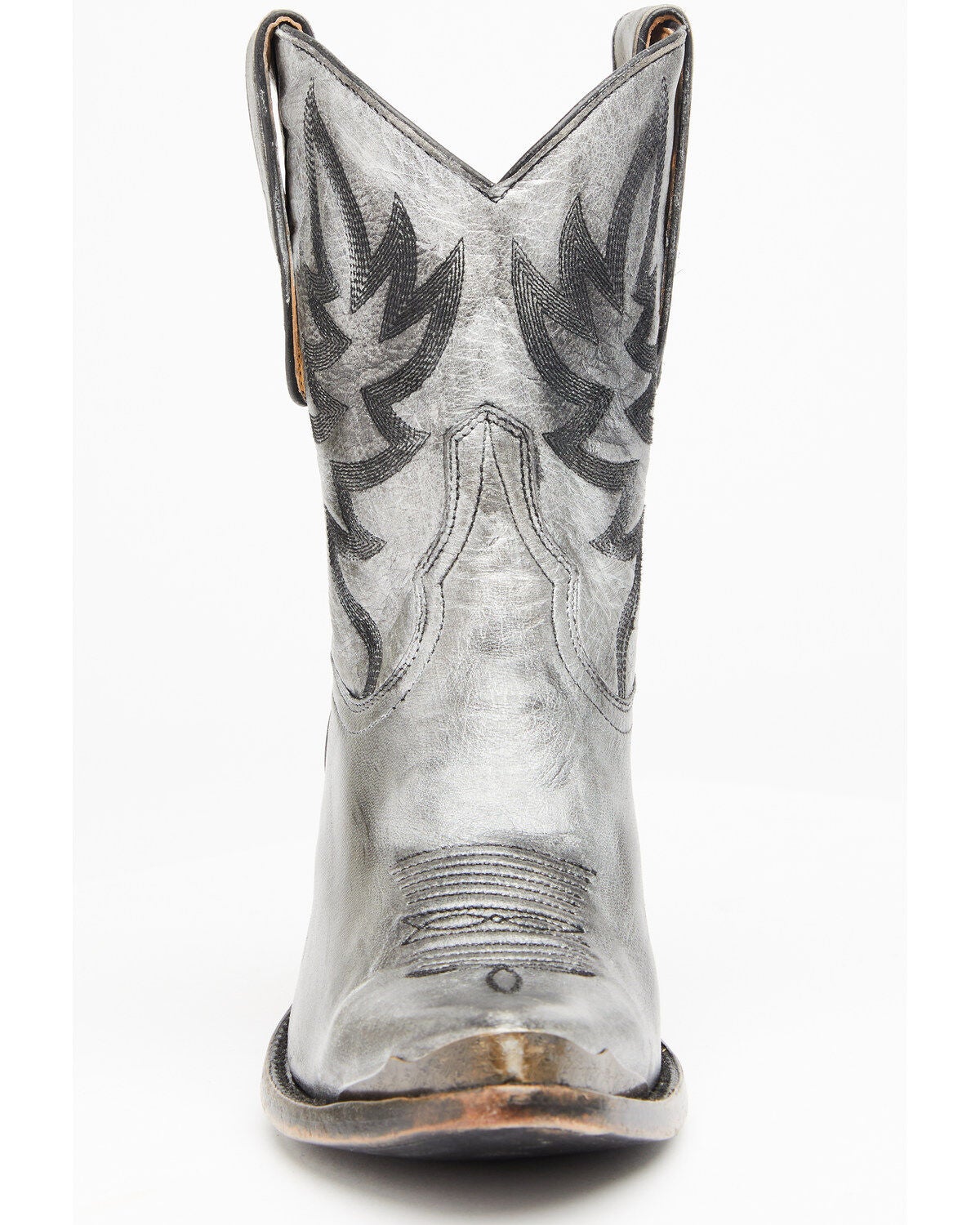 silver metallic booties