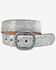 Image #1 - Roper Women's Floral Embossed Metallic Leather Belt, Silver, hi-res