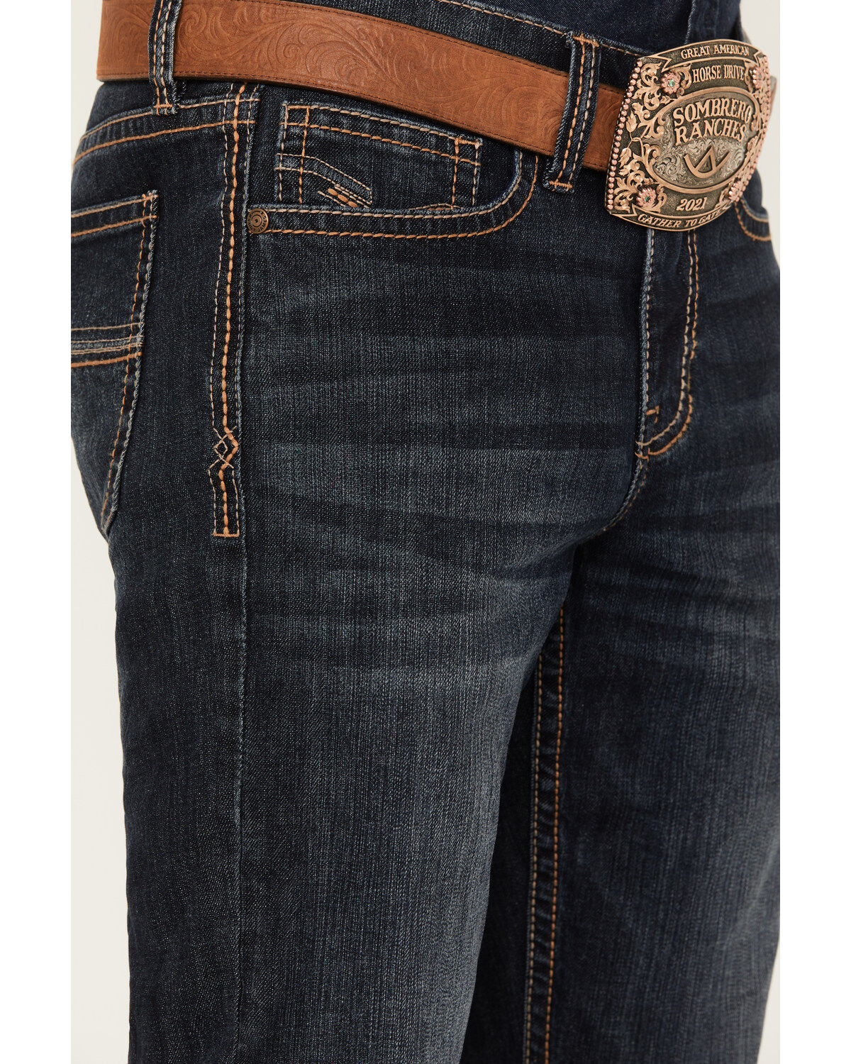 Image #2 - Cody James Men's Shadow Dark Wash Crinkled Slim Straight Stretch Denim Jeans, Dark Wash, hi-res