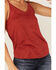 Image #3 - Shyanne Women's Bosh Red Faux Suede Latter Trim Cami, , hi-res