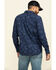 Moonshine Spirit Men's Floral Camo Print Long Sleeve Western Shirt , Navy, hi-res