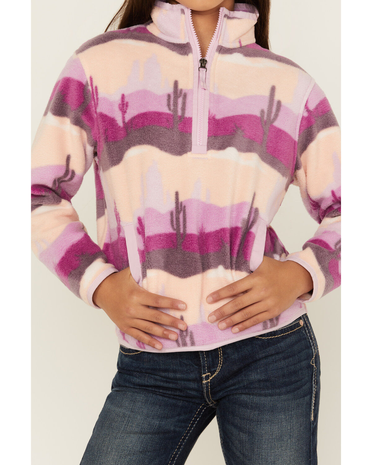 Image #3 - Cruel Girl Girls' Desert Fleece Pullover, Light Purple, hi-res