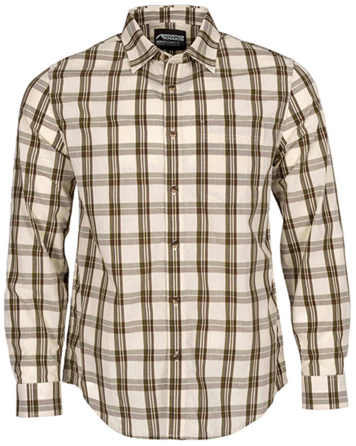 Mountain Khakis Men's Homestead Plaid Print Long Sleeve Button-Down Flannel Shirt, Brown, hi-res