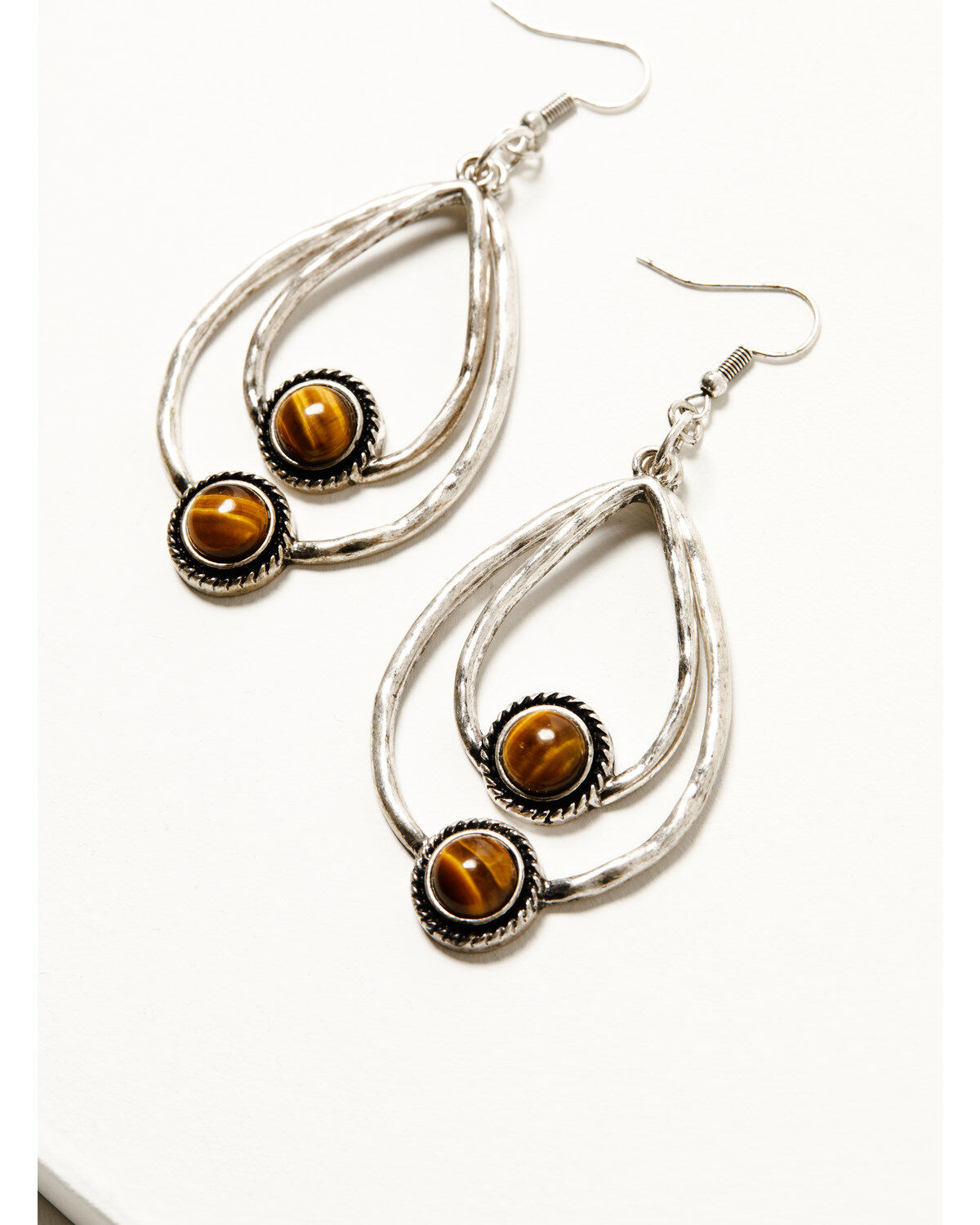 Image #2 - Shyanne Women's Americana Teardrop Earrings, Silver, hi-res