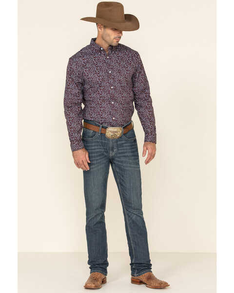 Image #2 - Cody James Core Men's Branched Out Small Floral Print Long Sleeve Western Shirt , , hi-res