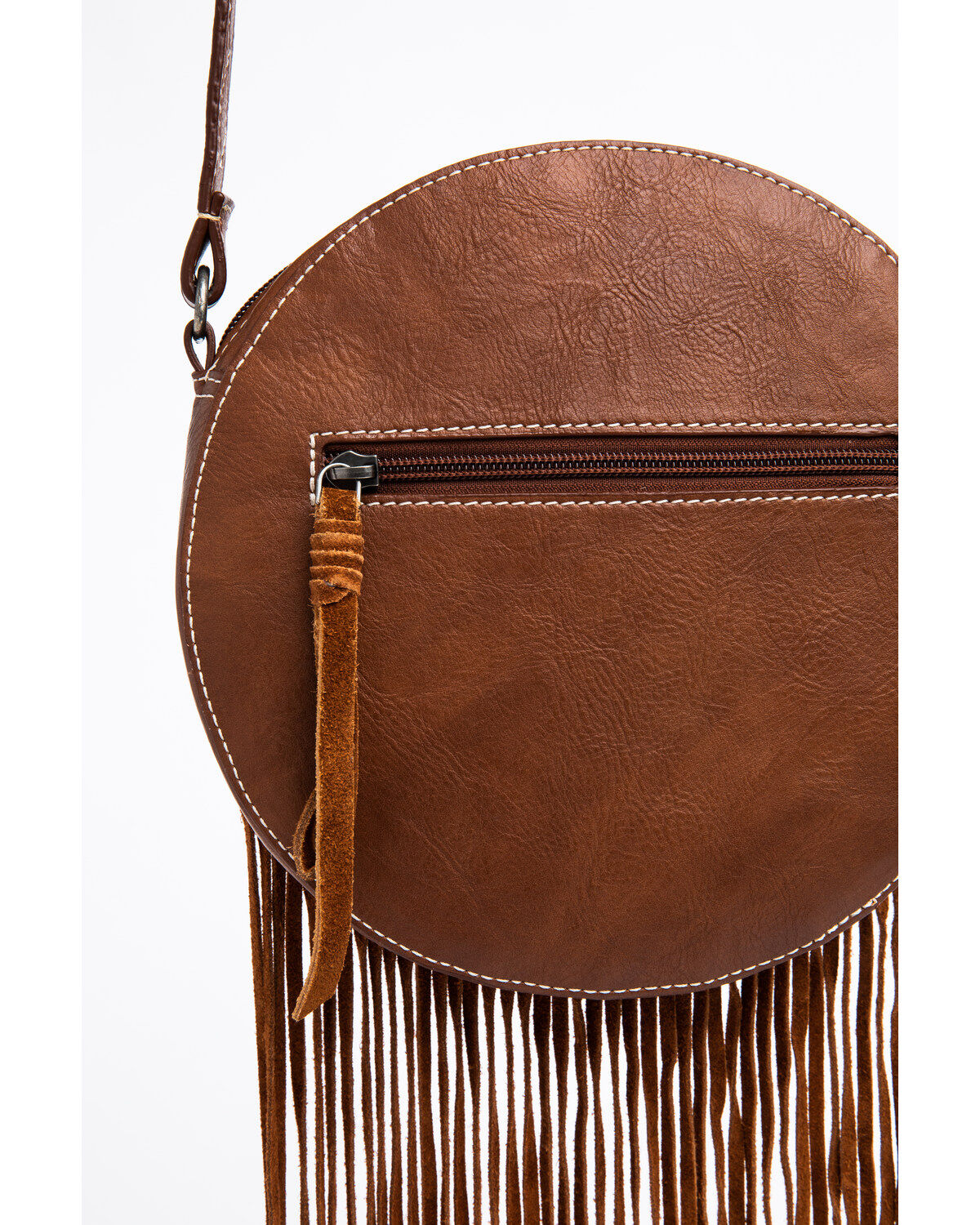 Image #4 - Shyanne Women's Aztec Serape Circle Fringe Bag, Brown, hi-res
