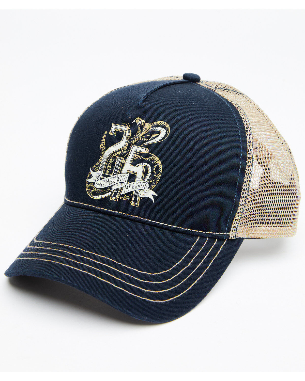 Image #1 - Cody James Men's Don't Mess With My Rights Mesh Cap , Blue, hi-res