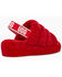 Ugg Women's Fluff Yea Slides , Red, hi-res