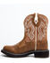 Shyanne Women's Marigold Leather Western Boots - Broad Round Toe , Brown, hi-res