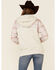 HOOey Women's Southwestern Print Button Down Hooded Pullover, Oatmeal, hi-res