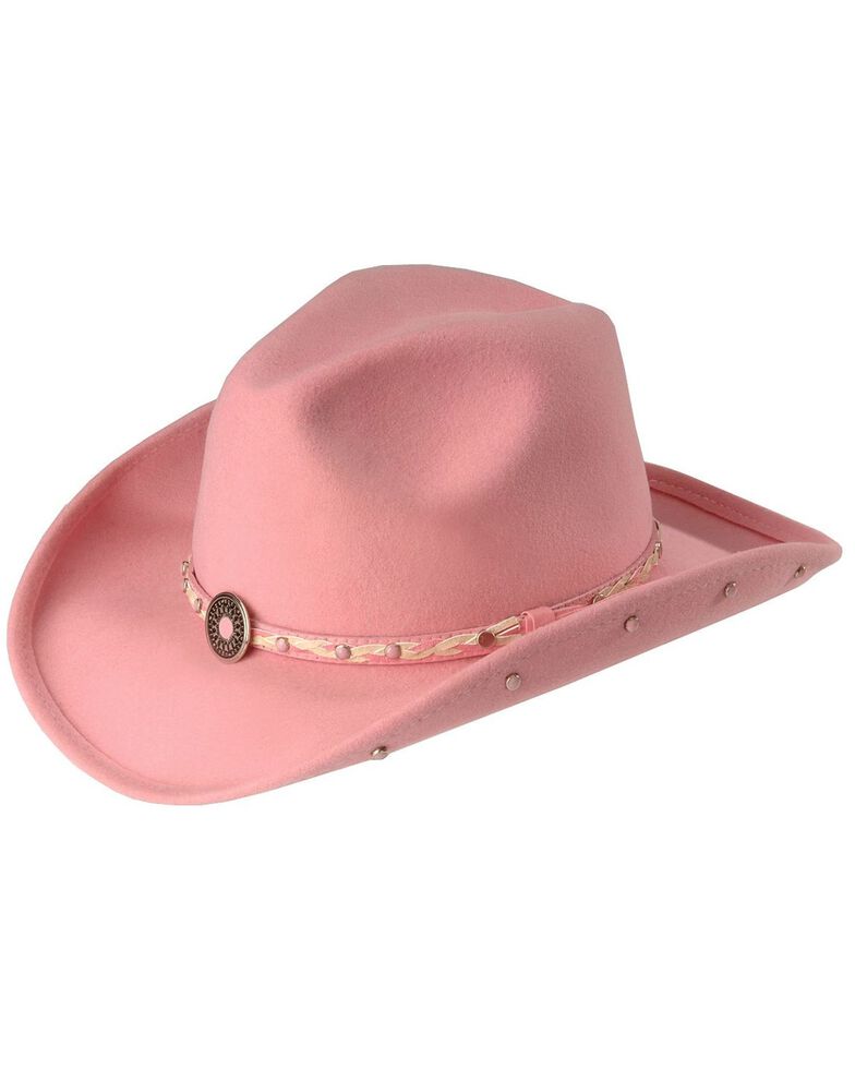 Bullhide Kids' Baby Jane Wool Cowboy Hat, Pink, hi-res