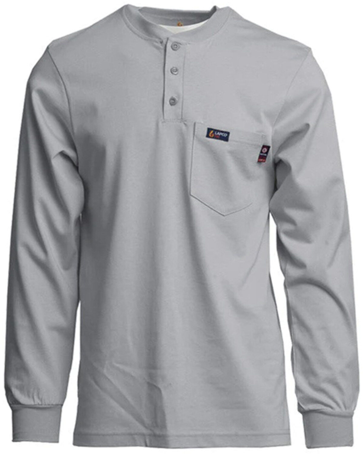 Lapco Men's FR Long Sleeve Button-Down Henley Work Shirt - Big & Tall