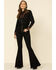 Scully Women's Floral Embroidered Long Sleeve Western Shirt, Black, hi-res