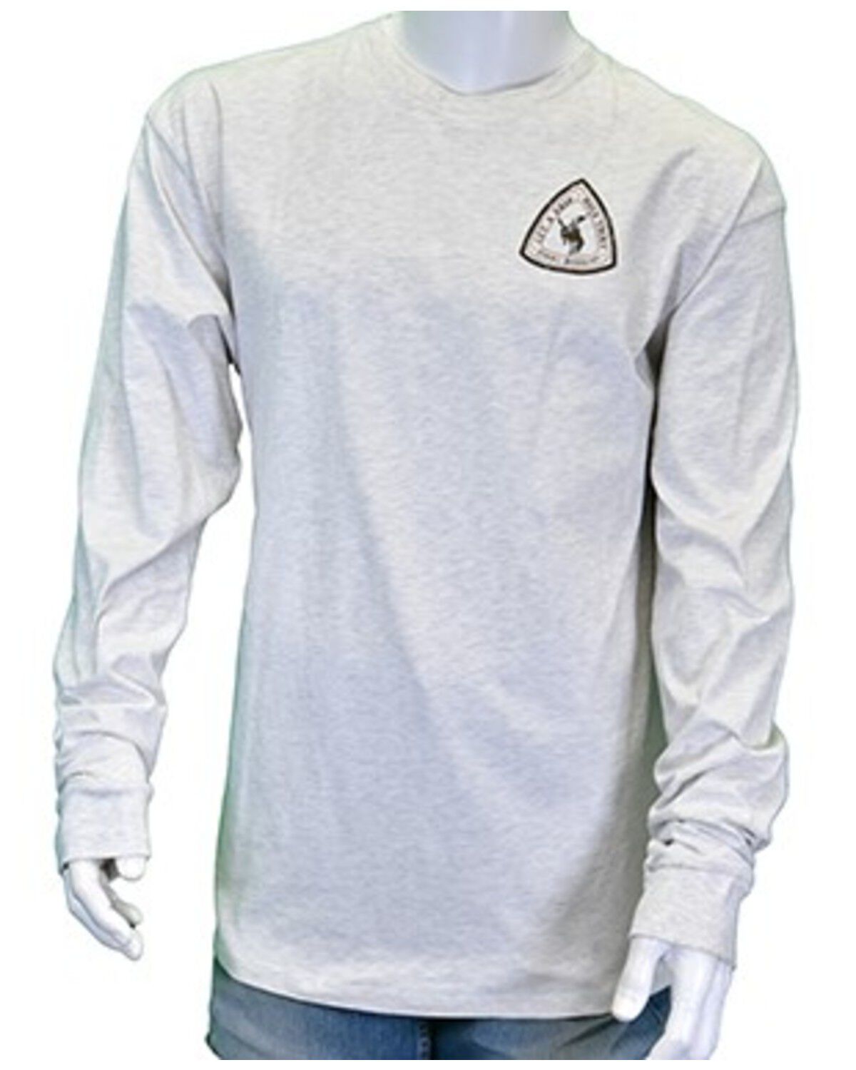 Image #2 - Cowboy Hardware Men's Get A Grip Hold Tight Long Sleeve Graphic T-Shirt, Oatmeal, hi-res