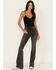 Image #1 - Idyllwind Women's Twelve South Wash Down High Risin Lace-Up Bootcut Jeans, Grey, hi-res