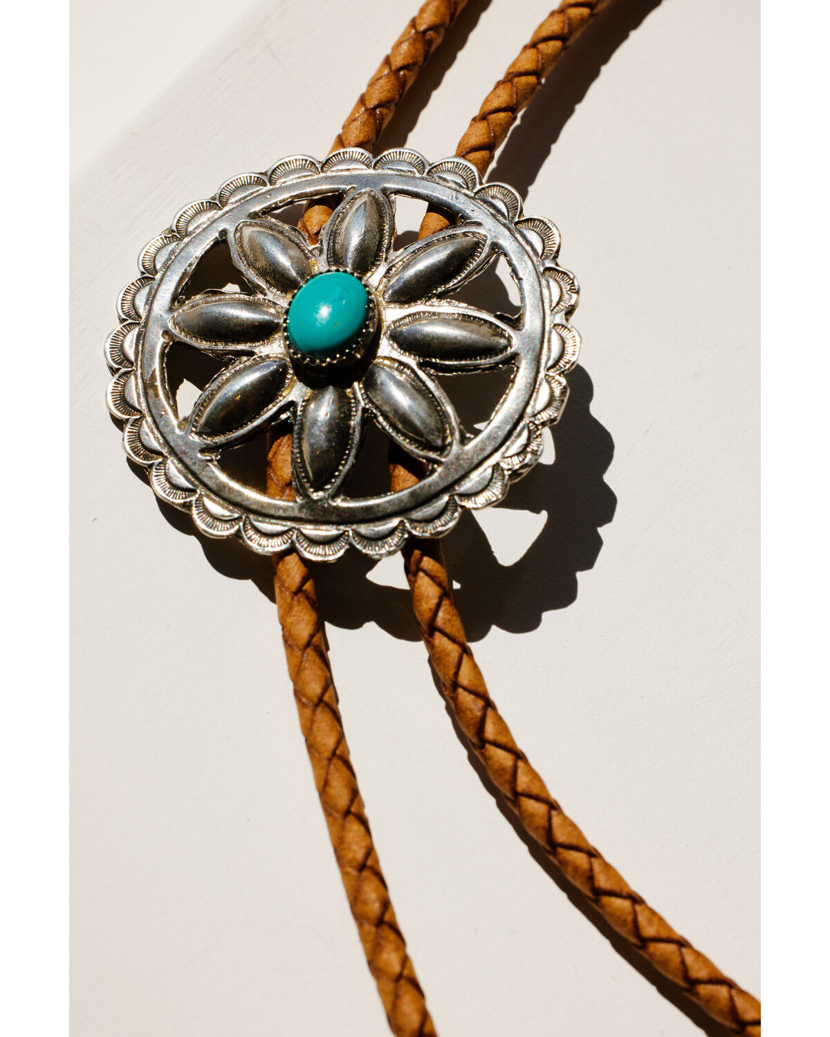 Image #3 - Broken Arrow Jewelry Women's Flower Bolo Tie, Silver, hi-res