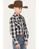 Image #2 - Roper Boys' Plaid Print Long Sleeve Snap Western Shirt, , hi-res