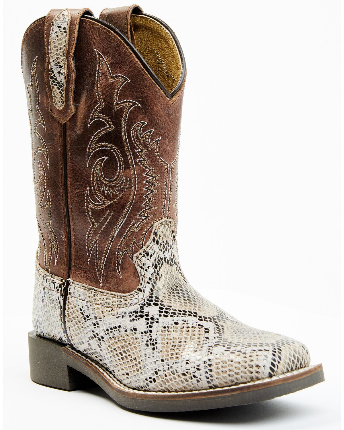 Cody James Youth Boys' Python Print Western Boots - Broad Square Toe, Python, hi-res