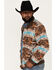 Rock & Roll Denim Men's Southwestern Print Zip Bomber Jacket, Brown, hi-res