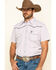 Image #1 - Cowboy Hardware Men's White Rake Plaid Short Sleeve Western Shirt, , hi-res