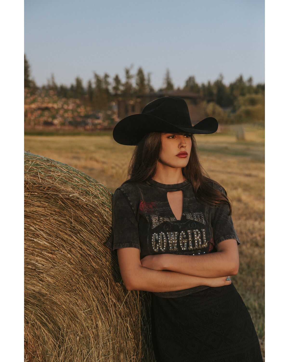 Image #1 - Idyllwind Women's Ride 'Em Cowgirl Short Sleeve Graphic Tee, Black, hi-res