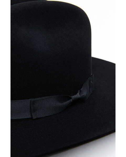 Serratelli Men's  8X Cattleman Shovel Flange Fur Felt Western Hat , Black, hi-res