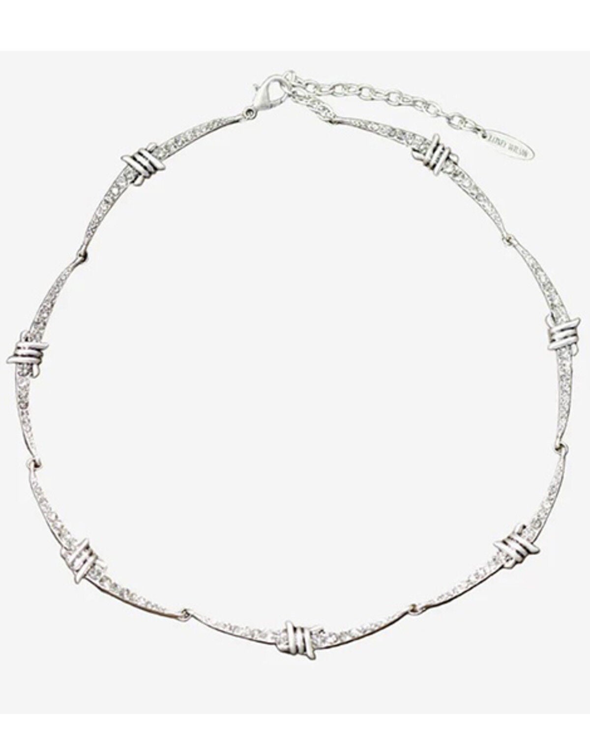 Lainey Wilson Women's Barbed Wire Embellished Collar Necklace, Silver, hi-res