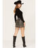 Wonderwest Women's Beaded Tassel Mini Skirt, Black, hi-res