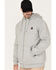 Hawx Men's Full Zip Quilted Water Repellent Hooded Jacket, Light Grey, hi-res
