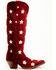 Image #2 - Dingo Women's Super Star Tall Suede Western Boots - Snip Toe, Red, hi-res