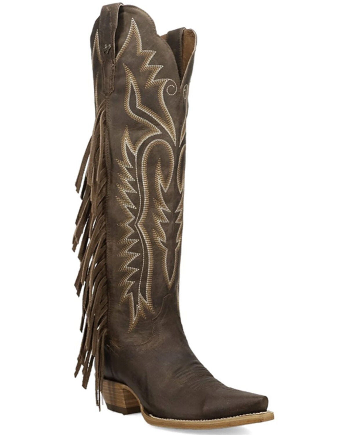 Image #1 - Dan Post Women's Prairie Dancer Tall Western Boots - Snip Toe, Brown, hi-res