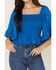Image #3 - Shyanne Women's Ruffle Sleeve Top, Medium Blue, hi-res