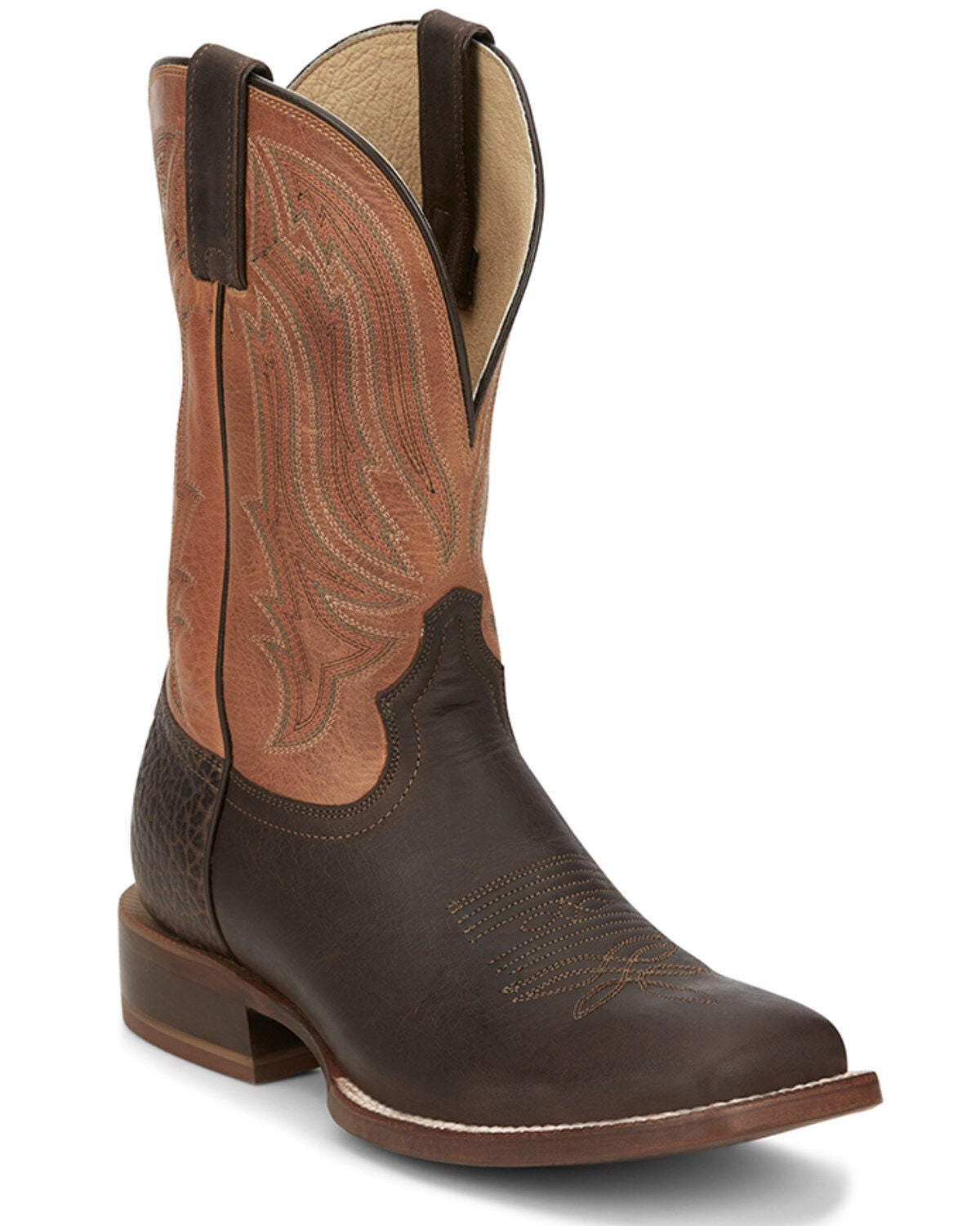 Tony Lama Men's Arena Asher Western Boots - Broad Square Toe, Brown, hi-res