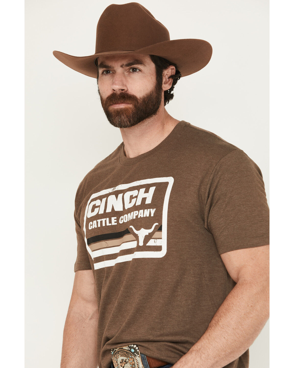 Image #2 - Cinch Men's Cattle Company Logo Short Sleeve Graphic T-Shirt, Brown, hi-res
