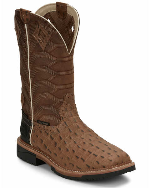 Image #1 - Justin Men's Derrickman Western Work Boots - Composite Toe, Camel, hi-res