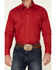 Image #3 - Roper Men's Amarillo Collection Solid Long Sleeve Western Shirt, Red, hi-res