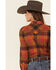 Image #5 - Shyanne Women's Cognac Pecan Plaid Long Sleeve Western Flannel Shirt , , hi-res