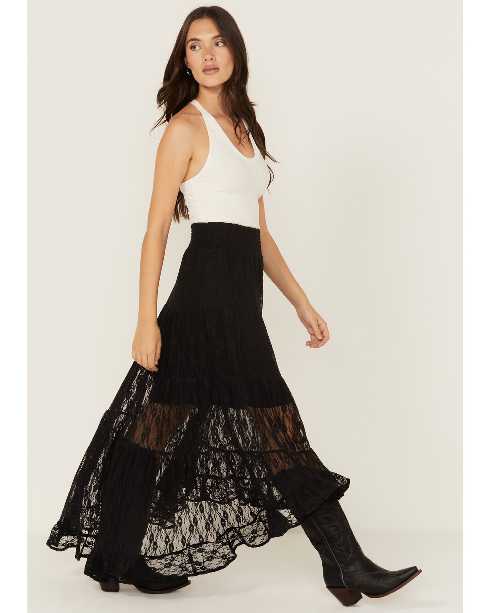 Product Name Wild Moss Women s Lace High Low Skirt