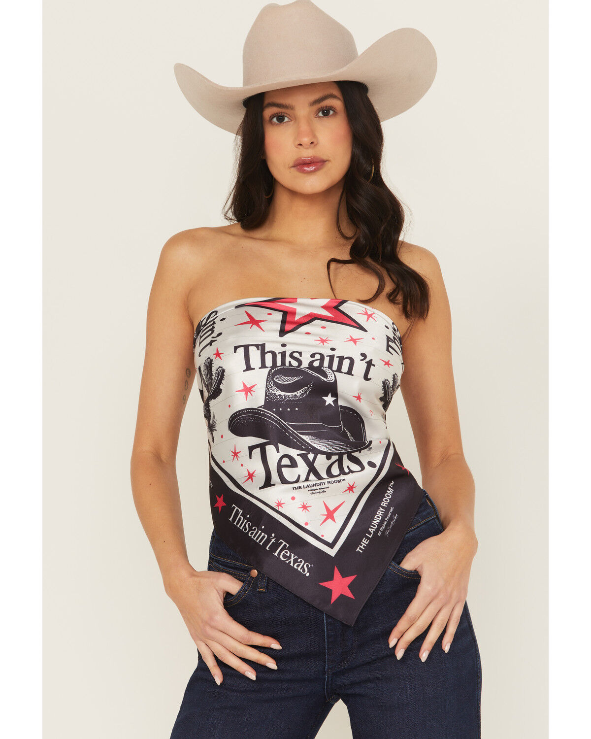 Image #2 - The Laundry Room Women's This Ain't Texas Bandana Top, White, hi-res