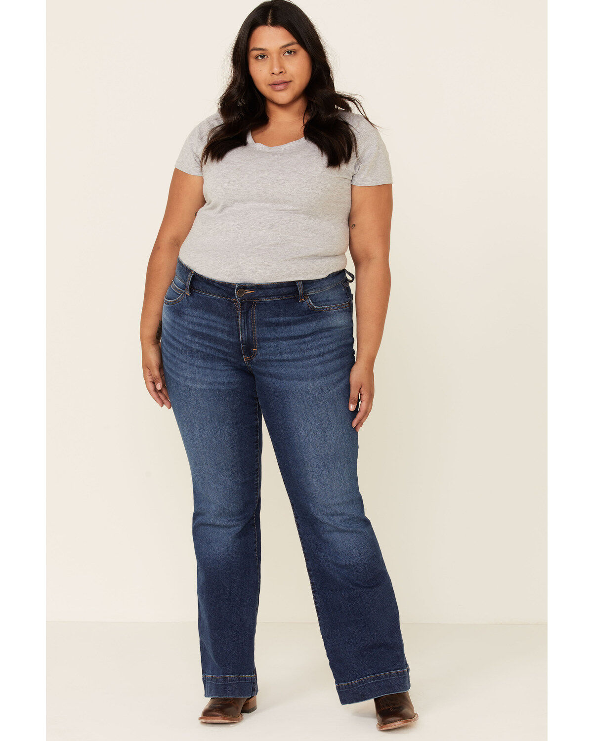 Plus size high rise bootcut jeans