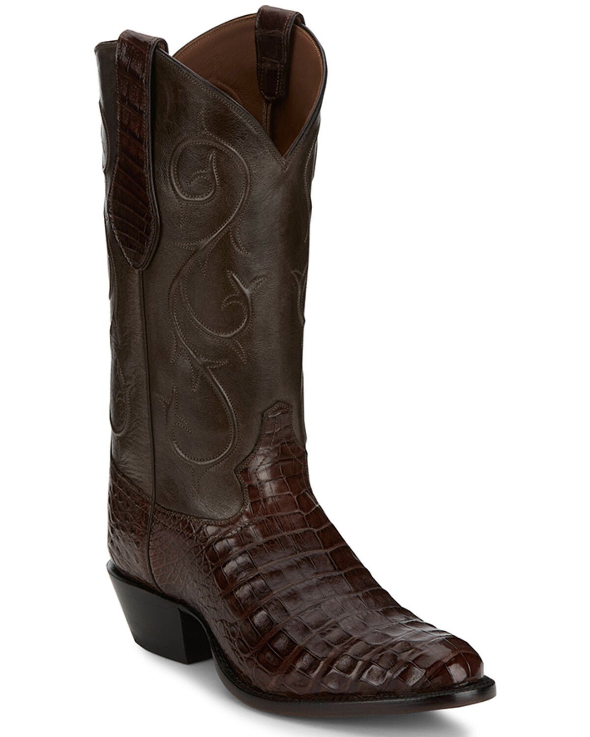 Tony Lama Men's Exotic Caiman Western Boots - Round Toe, Brown, hi-res