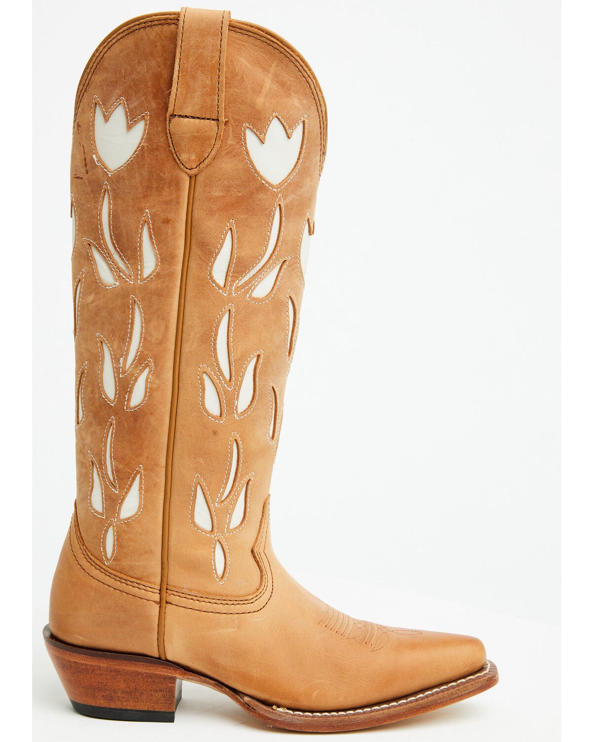 Image #2 - Justin Women's May Tall Western Boots - Snip Toe, Tan, hi-res