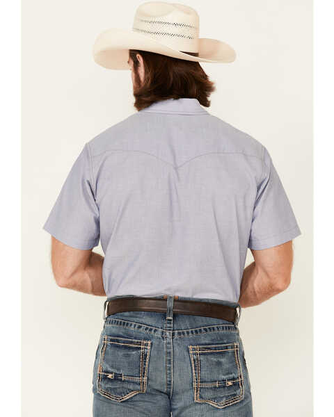Image #4 - Wrangler Men's Solid Chambray Short Sleeve Work Shirt , Chambray, hi-res
