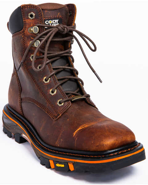 Cody James Men's Decimator Lace Kiltie Work Boots - Wide Square Toe, Brown, hi-res